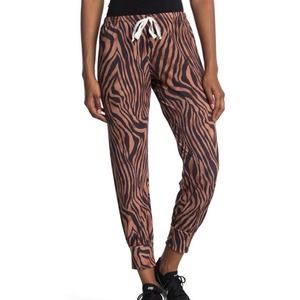 NWT ONZIE Tiger Drawstring Jogger Sweatpants Brown and Black Size Medium